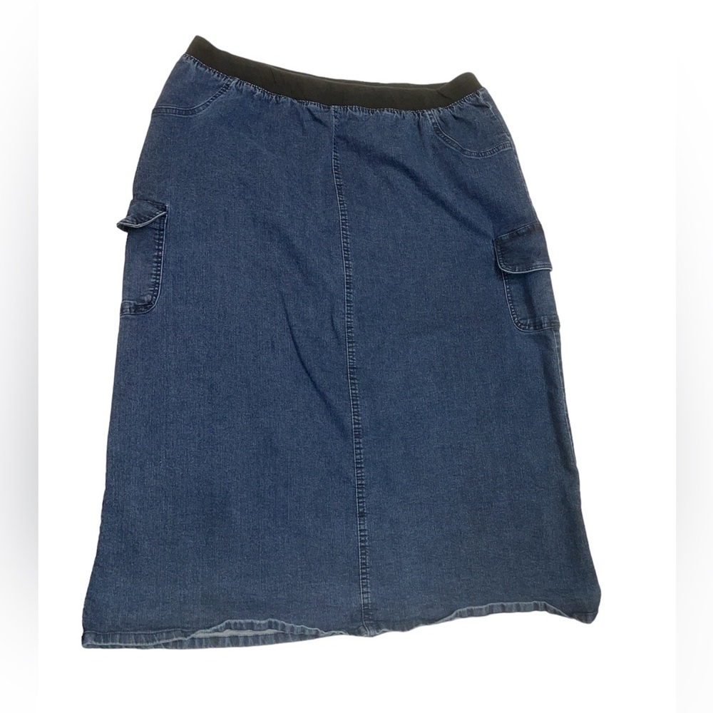 Denim 24/7 Blue Jean Midi Skirt Y2K